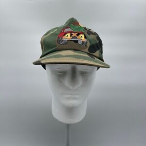 Quaker State 4x4 OSFA Camo Vintage Trucker Cap Woodlawn Camouflage Snapback Hat